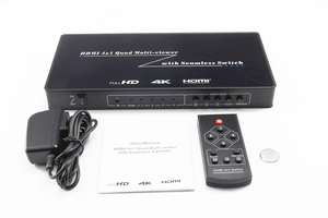 Nuevo 4x1 4K quad-visor con HDMI interruptor 4 puertos HDMI switcher apoyo multiplexados HDMI 4-entrada y 1-