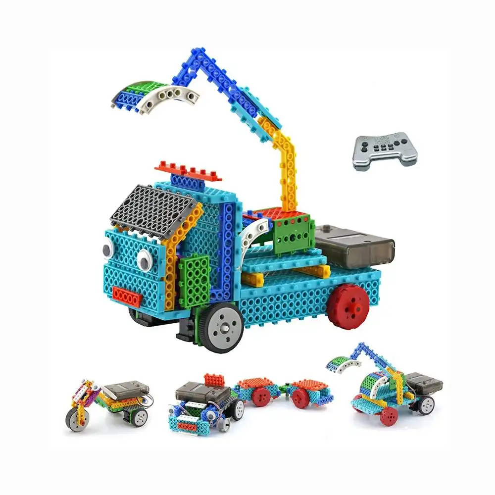 RC Kit di Robot per I Bambini 4 in 1 Robot Veicolo di Costruzione Del Giocattolo Kit-STAMINALI Giocattolo Comprende Costruire Il Vostro Escavatore moto Camion o Rimorchio