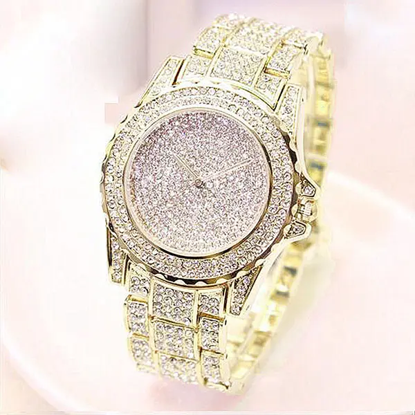 En gros Offre Spéciale personnalisé alliage hiphop glacé or plein diamant bling bling montre pour hommes