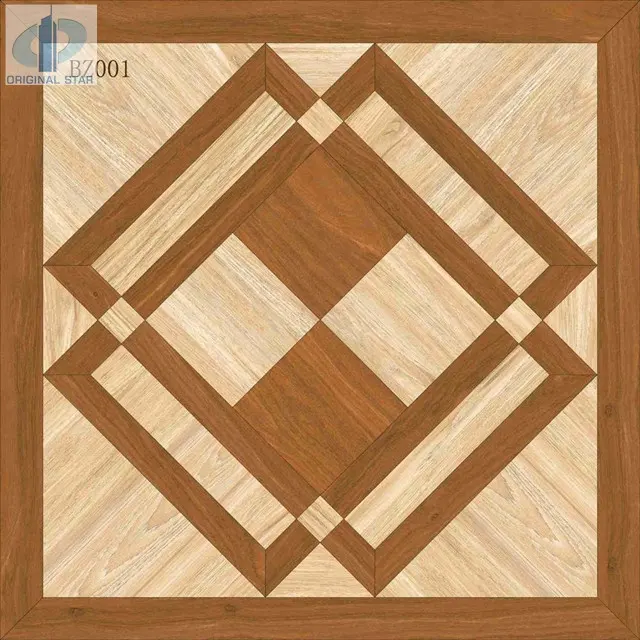 Glazed Tiles Series 600X600mm Dark Brown Wooden Look Ceramic Wood Floor And Wall Tile 60X60 Floor Tiles OSBZ001