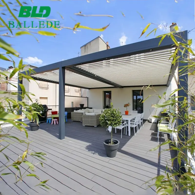 High Quality 3D Designed Electrically Operated Roof System Bioclimatic Motorized Aluminium Pergola Kit