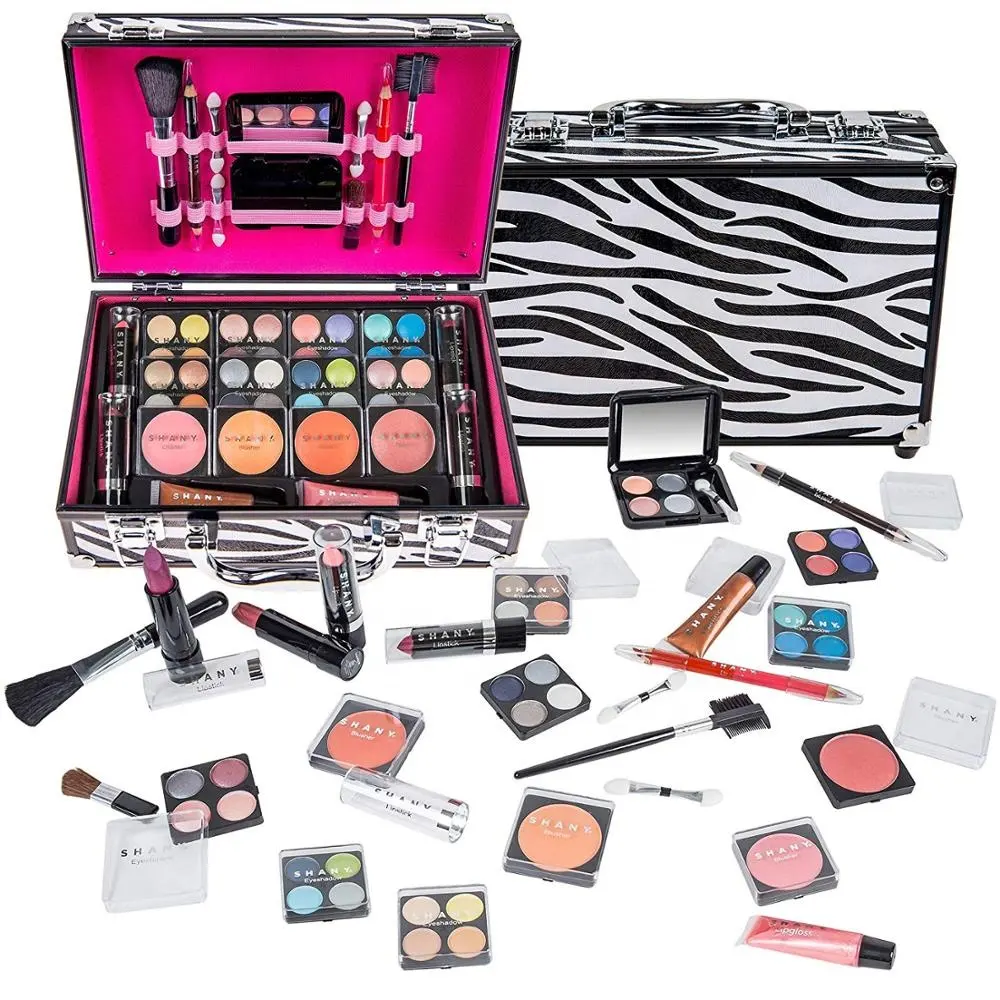 Kit de maquillaje completo con estampado de cebra de dibujos animados, superventas, 2019