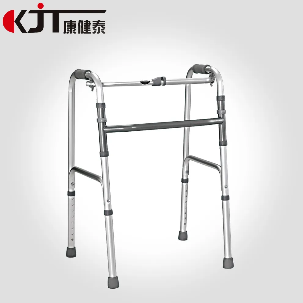 Andador de aluminio plegable para personas con discapacidad, andador médico ajustable, modelo básico más barato