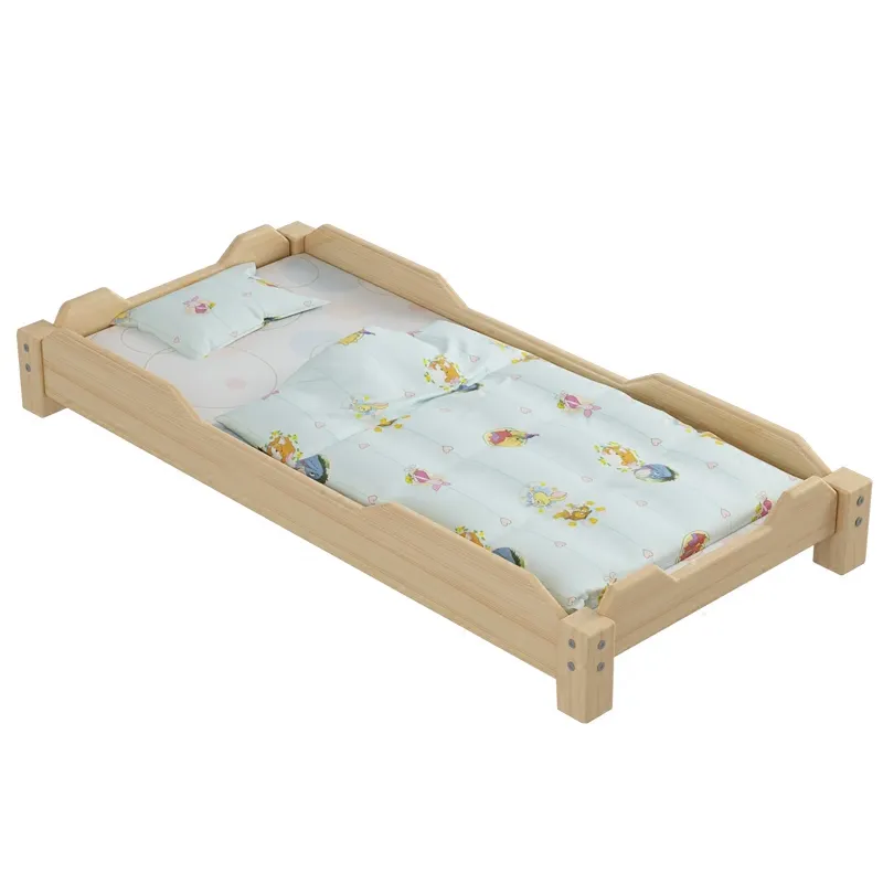 Cama de madera de alta calidad para niños, muebles de madera para guardería, guardería, escuela