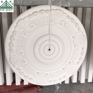 金色彩绘 GRG 玻璃纤维增强石膏模塑天花板玫瑰
