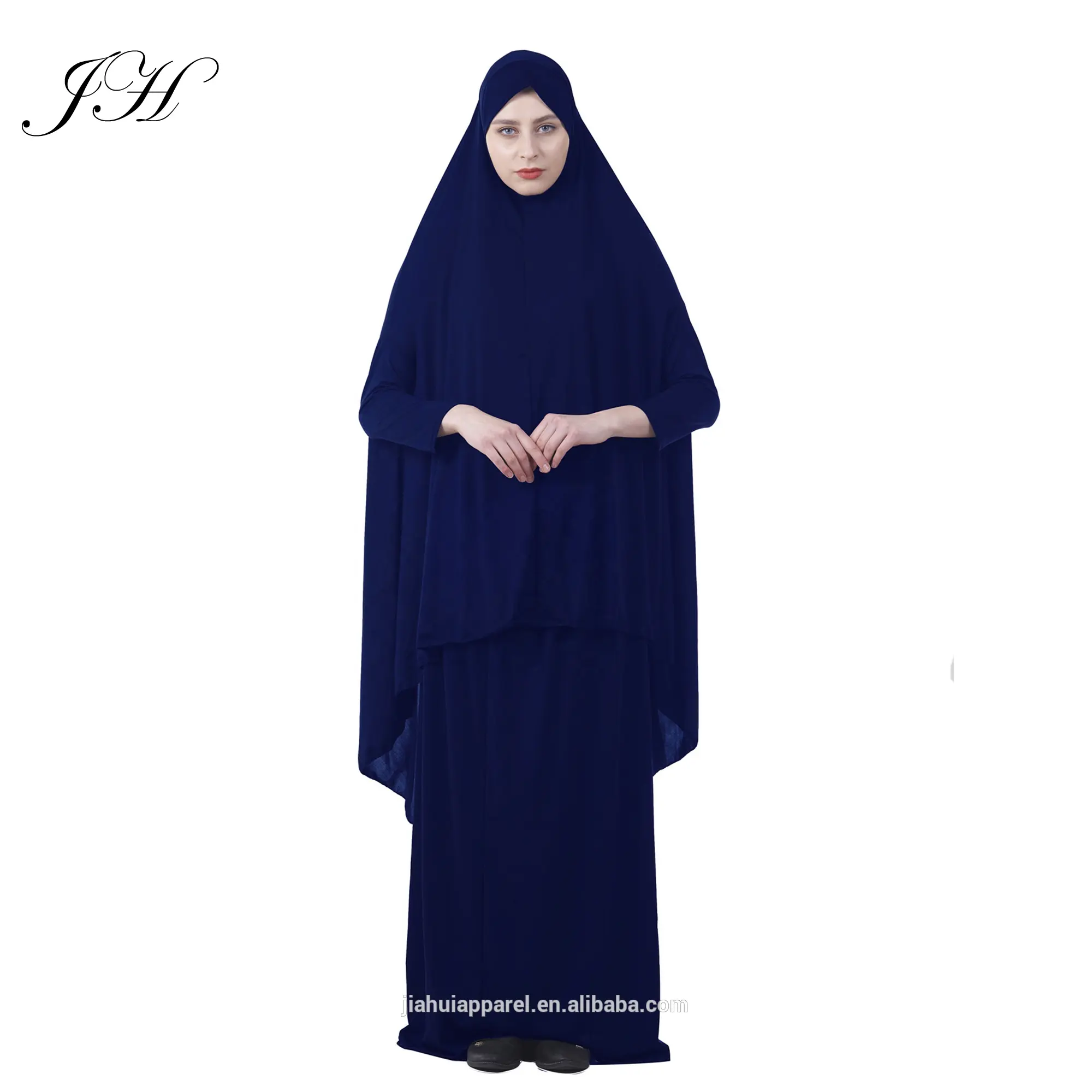 Baju Abaya Baru 2019 Warna Polos Dua Potong, Baju Doa Muslim Jilbab Panjang Baju Islami