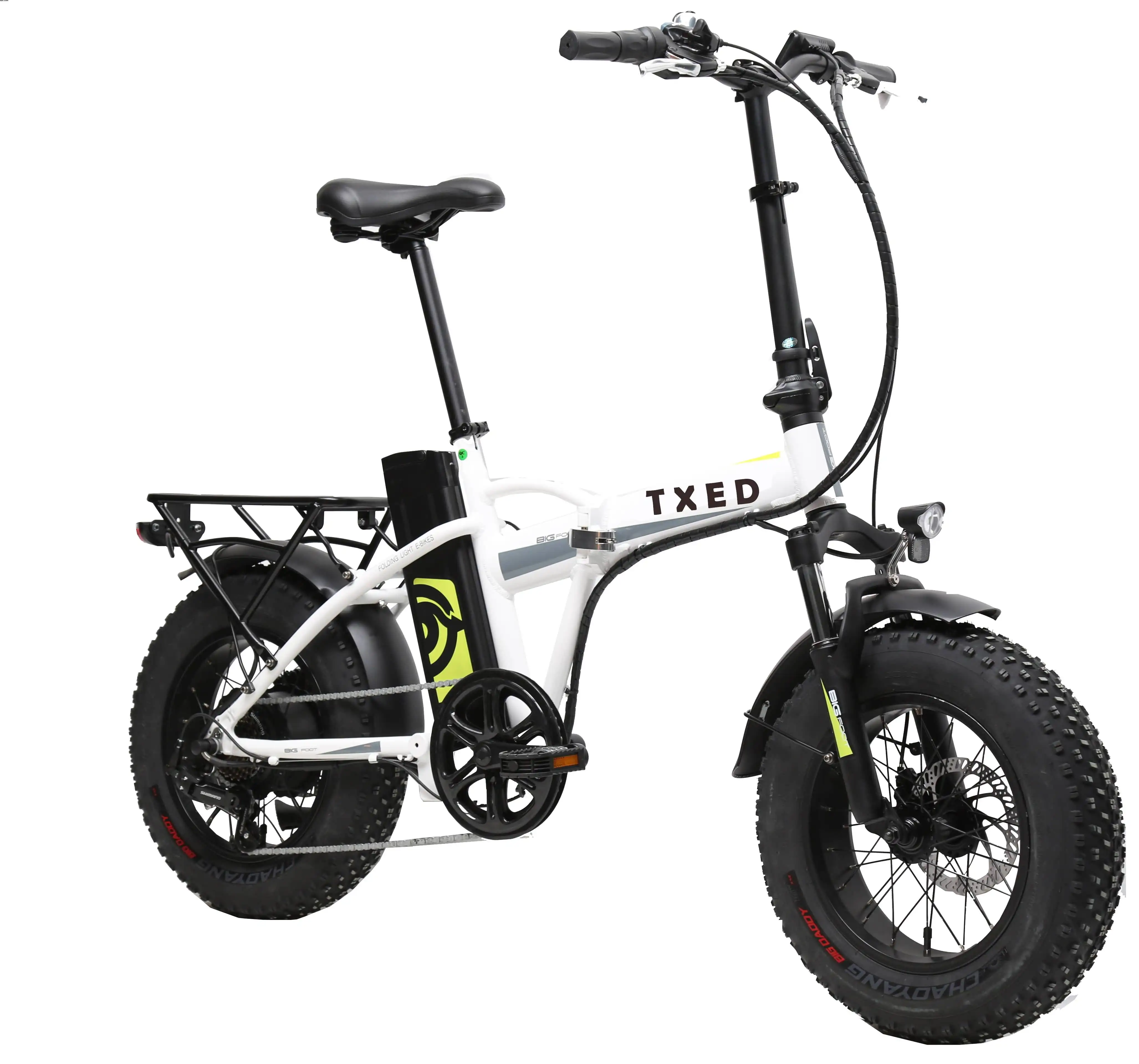 TXED Más Popular 20 "ebike kit bicicleta eléctrica plegable de neumáticos gruesos ebike 48V ebike plegable