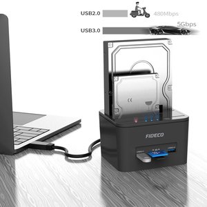 带读卡器的FIDECO双USB 3.0硬盘坞站硬盘SATA坞站<span class=keywords><strong>2.5</strong></span> <span class=keywords><strong>3.5</strong></span>