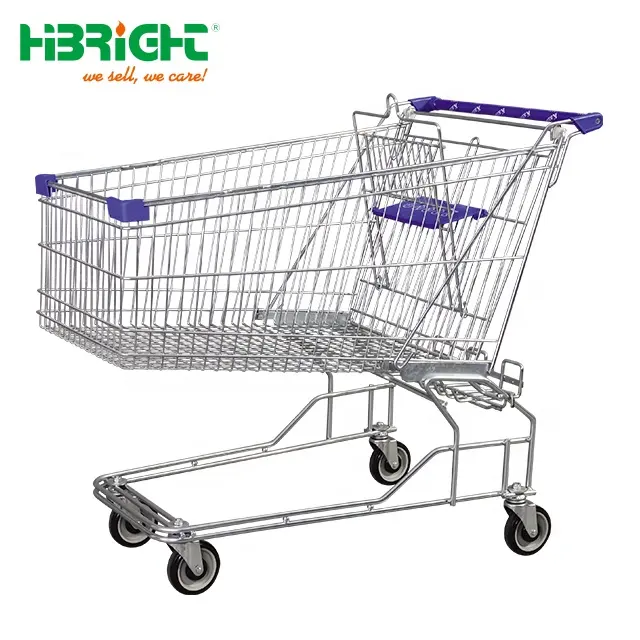 Hypermarket Shopping Hand Push Trolley Metal Supermarket Trolley