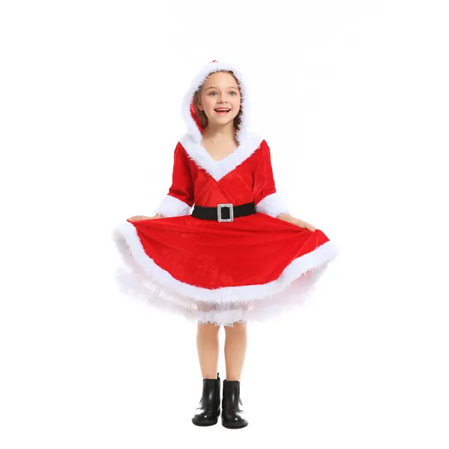 Оптовая продажа из Китая, костюм Санта Клауса для косплея, Детский костюм для рождественской вечеринки для детей