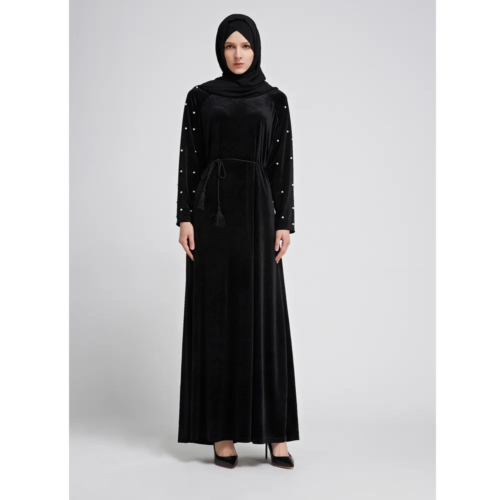 Vestidos islámicos largos con imagen de Dubái, diseño abaya para damas de alta calidad