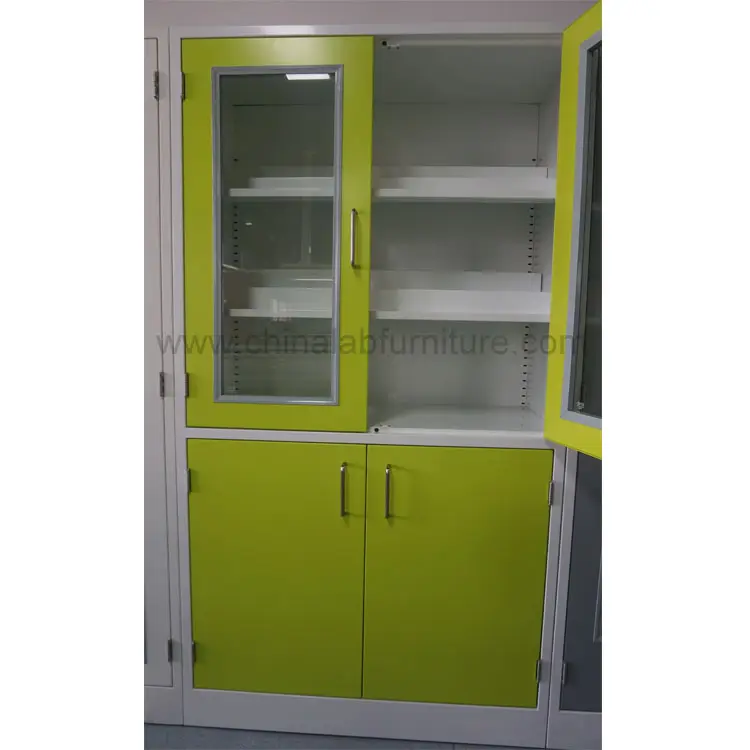 School lab chemical steel storage cabinet / glassware storage cabinet