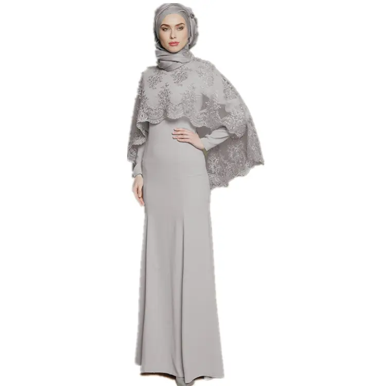 Femmes musulmanes robe style turquie abaya dentelle smock vêtements islamiques 2018
