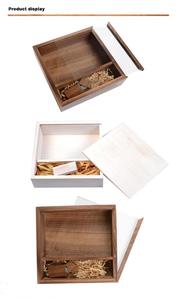 Walnut Rõ Ràng Nắp Gỗ Lưu Niệm Hộp Cho Usb Và Hình Ảnh Hộp Gỗ - Product Image 6