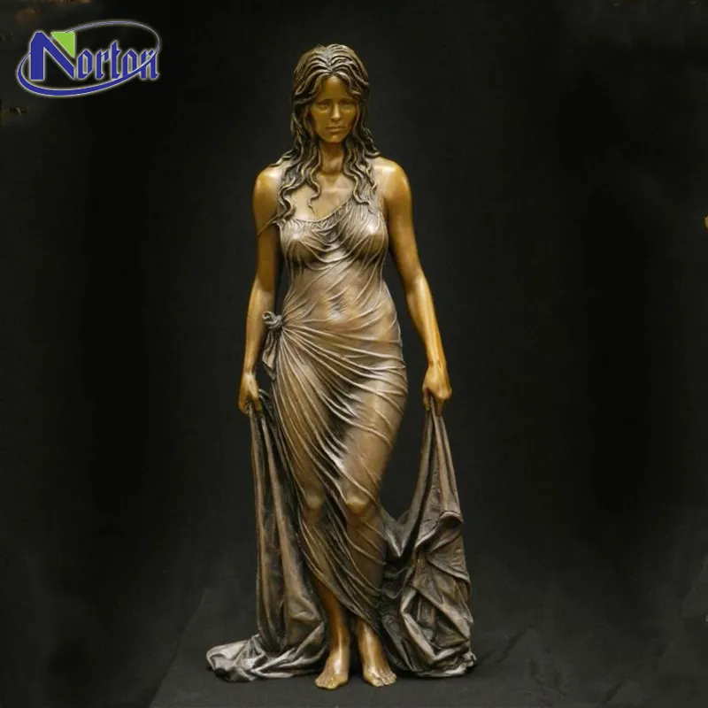 Galeria de arte moderna figura estátua de bronze escultura senhora elegante mulher nua para venda NT--BCN025