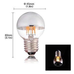 Half Gold G45 Edison Globe <strong>LED</strong> Bulb 4W,Silvering Tipped Vintage <strong>LED</strong> Filament Light Bulb E26 Candelabra Base Lamp 40 <strong>Watt</strong> Equ - Product Image 2