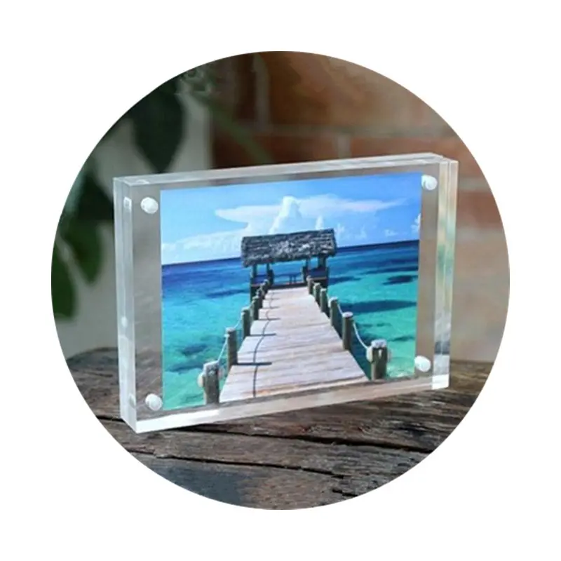 5 ''127x89 millimetri Magnete Acrilico Photo Frame Regalo Di Natale A Casa Decorazione Dell'hotel Creativo di Cristallo Chiara Immagine del Rettangolo di telaio