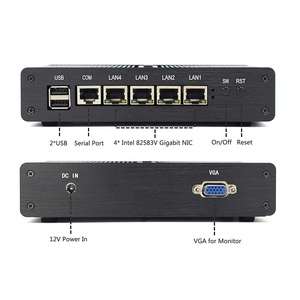 4 puertos ethernet Firewall mini pc sin ventilador J1900 win10 X86 12v computadora micro pc con 4 LAN