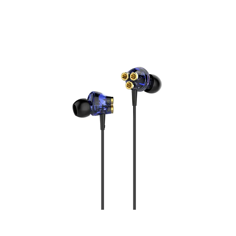 De alta calidad de seis de los altavoces jack de 3,5mm para auriculares estéreo de sonido de alta fidelidad bass en la oreja auricular con cable para la cantante