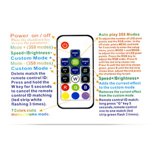 Dream-Color Controller 14/17/21 Keys DIY RF Remote Control DC5V-24V 358 типов изменений эффектов для WS2812B WS2811 Strip - Product Image 4