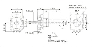 F11E serie 11 millimetri Incrementale Encoder Rotativo Orizzontale Preciso Encoder con Interruttore Momentaneo opzione - Product Image 2