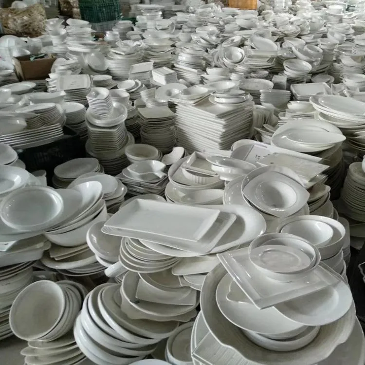 Platos de porcelana blanca para restaurante, platos de cerámica para cena, precio de fábrica personalizado, China, venta por toneladas