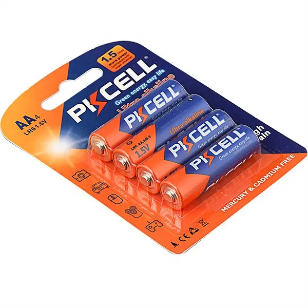 Venda quente pkcell lr6 aa am3 bateria alcalina de célula seca para crianças carro elétrico lr6 4bl energizador energia alcalina auto baterias