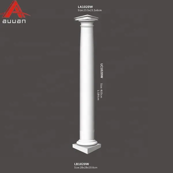 LC1020W Guangzhou Light Weight PU Roman Column Mold Round Pillar Design