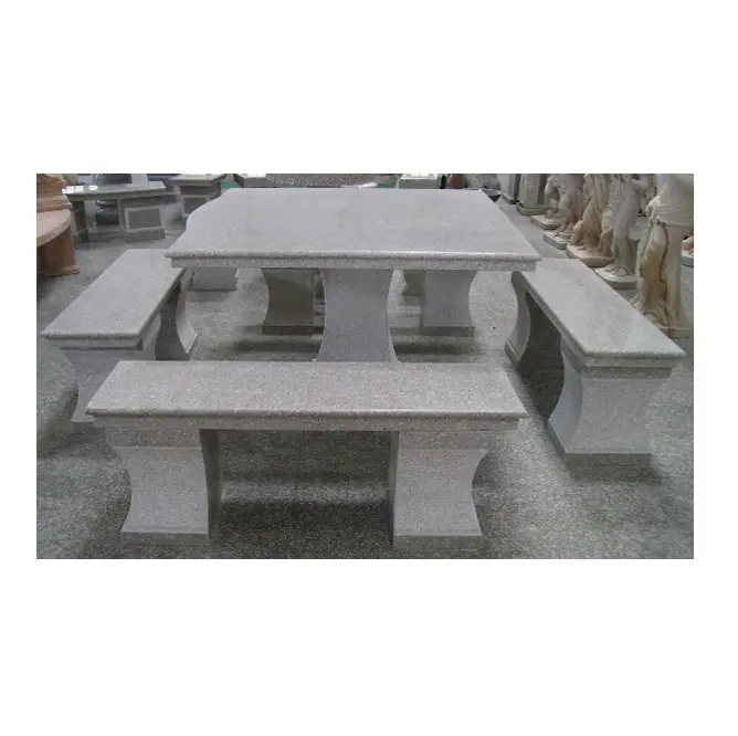 Ensemble de Table en pierre, meuble de jardin d'extérieur en granit, offre spéciale