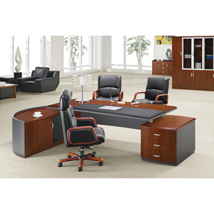 Executive Workstation Manager Desk-progetto classico legno impiallacciatura Boss mobili per ufficio