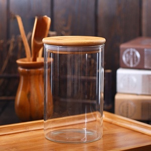 Ahşap kapaklı el yapımı cam şişe depolama kavanoz sıcak satış 250ml kapasiteli gıda baharat konteyneri bambu malzeme güvenli boş - Product Image 4