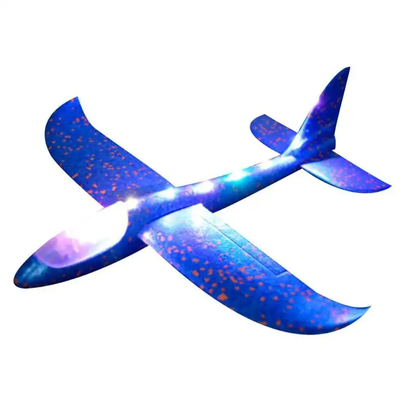 Avión de juguete EVA con luz LED planeador para niños, modelo de avión para deportes al aire libre, 48cm, 4 modos, 2019