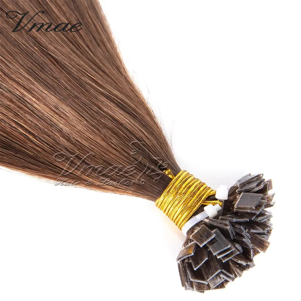 VMAE европейские волосы 10-32 дюйма Kreatin Предварительно Связанные I-Tip волосы для наращивания светлые коричневые волосы с плоским кончиком девственные человеческие волосы