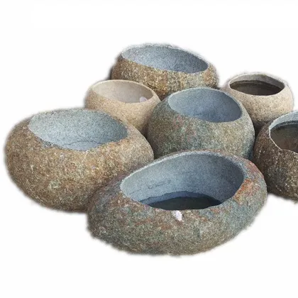 Stone Plant Pots GGV075 Natural Used with Flower/green Plant CLASSIC Stone,natural Stone Floor or Fish Tubs Irregular CE