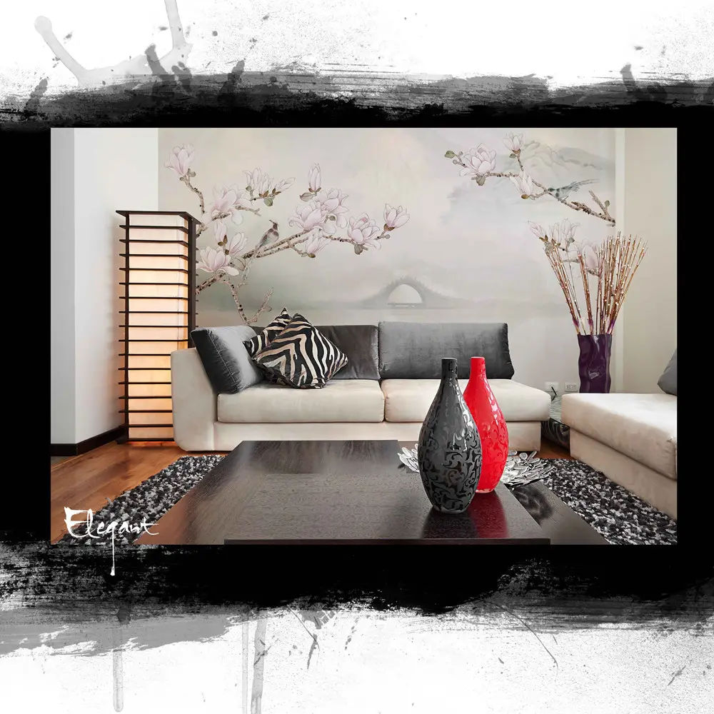 Yulan Ontwerp Digitale Afdrukken Non-woven 3D Wallpapers Foto