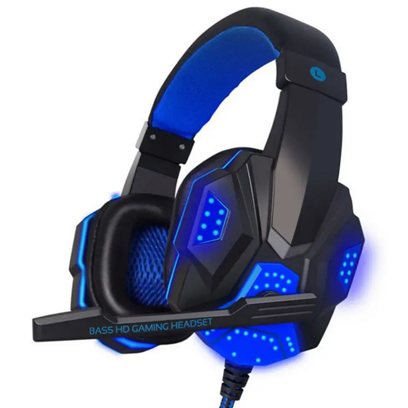 BSCI factory-auriculares con luz Led brillante para videojuegos, auriculares con micrófono