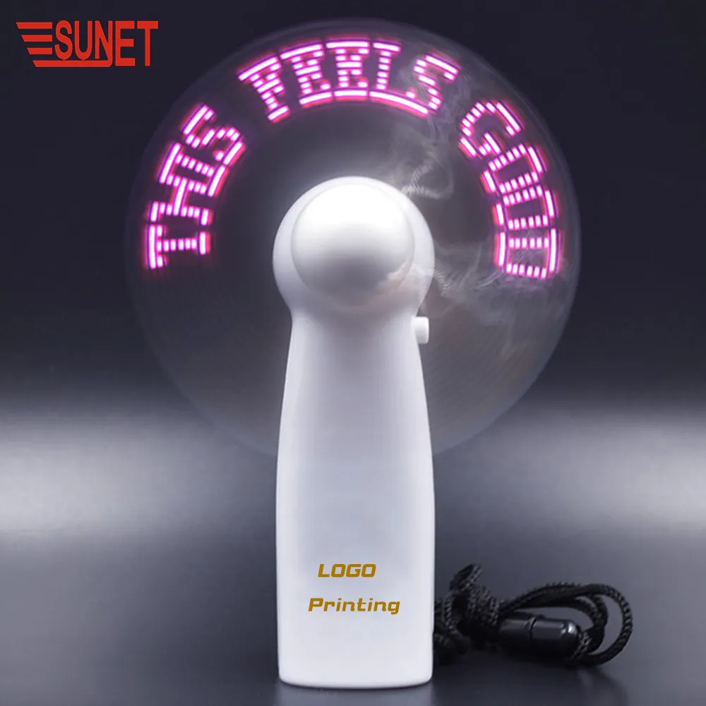 Melhor venda sunjet alta qualidade personalizado mini ventilador de mensagem led