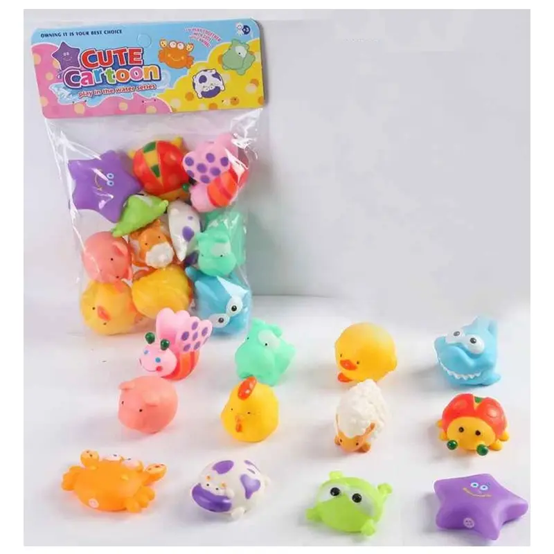 도매 제조 업체 작은 플라스틱 동물 장난감 세트 목욕