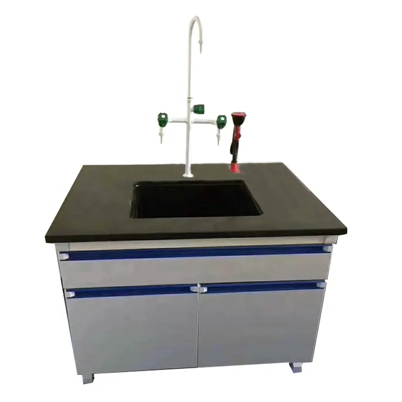 Meubles de laboratoire, 2 m, avec évier et robinet, Table chimique
