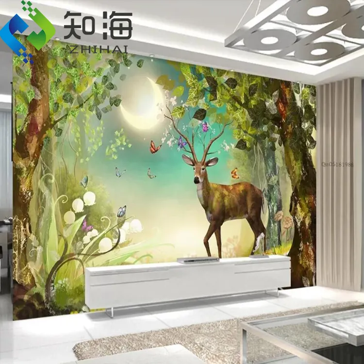 ZHIHAI Guangzhou factory supply flower print living room background art embossed modern 3d european wallpaper