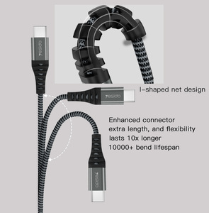 Aktarımı Şarj 2 In 1 Tip C Usb Veri Kablosu Hattı Naylon Örgülü 2.4A Usb şarj kablosu - Product Image 5