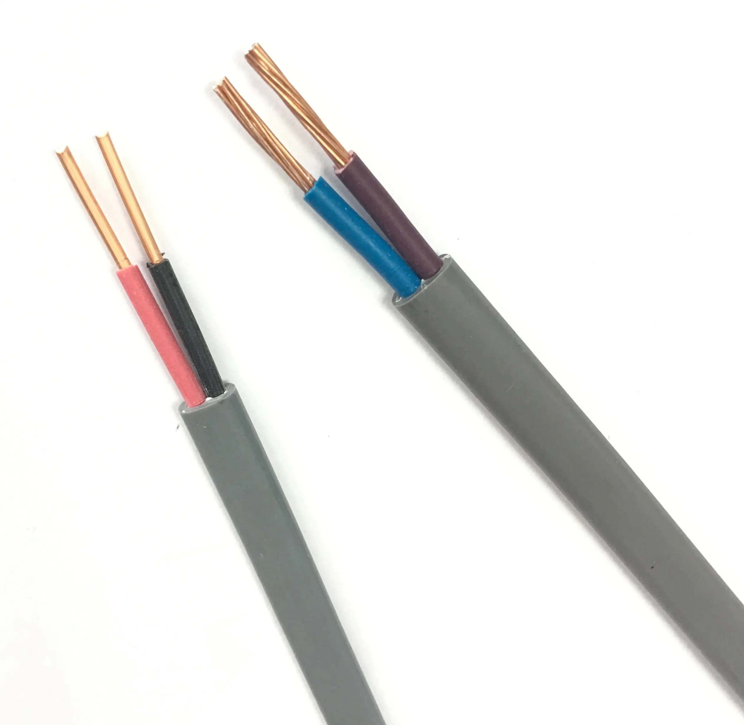 Core Kabel Elektrische Draad Kabel Cca 1.5Mm Draad Effen Elektrische Cable2 Core Bvvb Binnenlandse Kabel 1Mm 2 Core koperdraad Bvvb Pvc, pvc