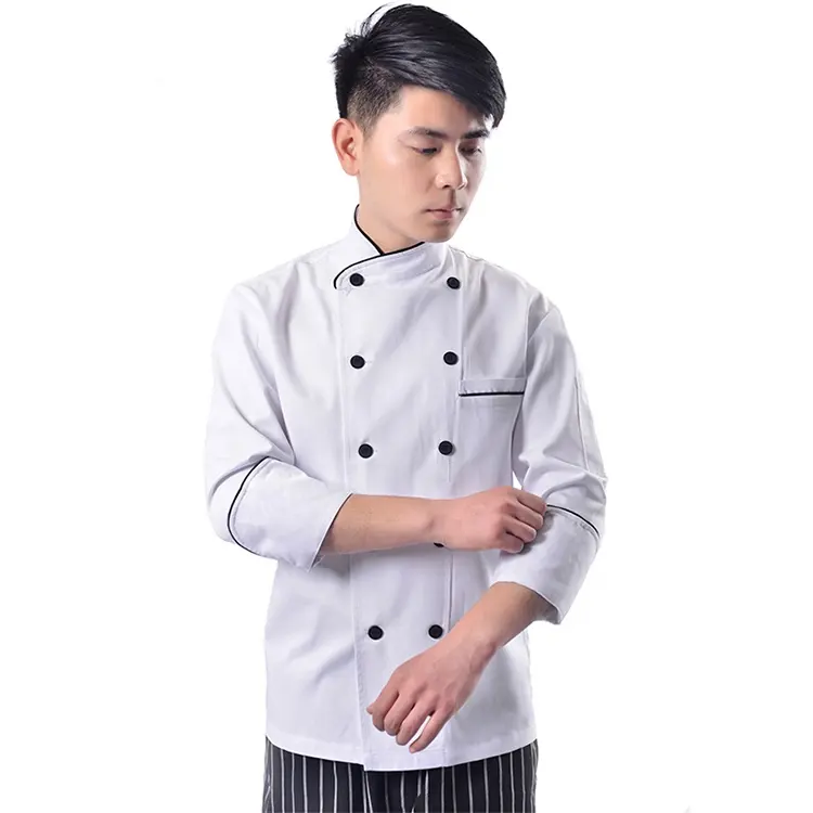 Precio directo de fábrica de moda ejecutivo aceite hombres negro y rojo Chef ropa de abrigo y pantalones holgados cocinar uniformes