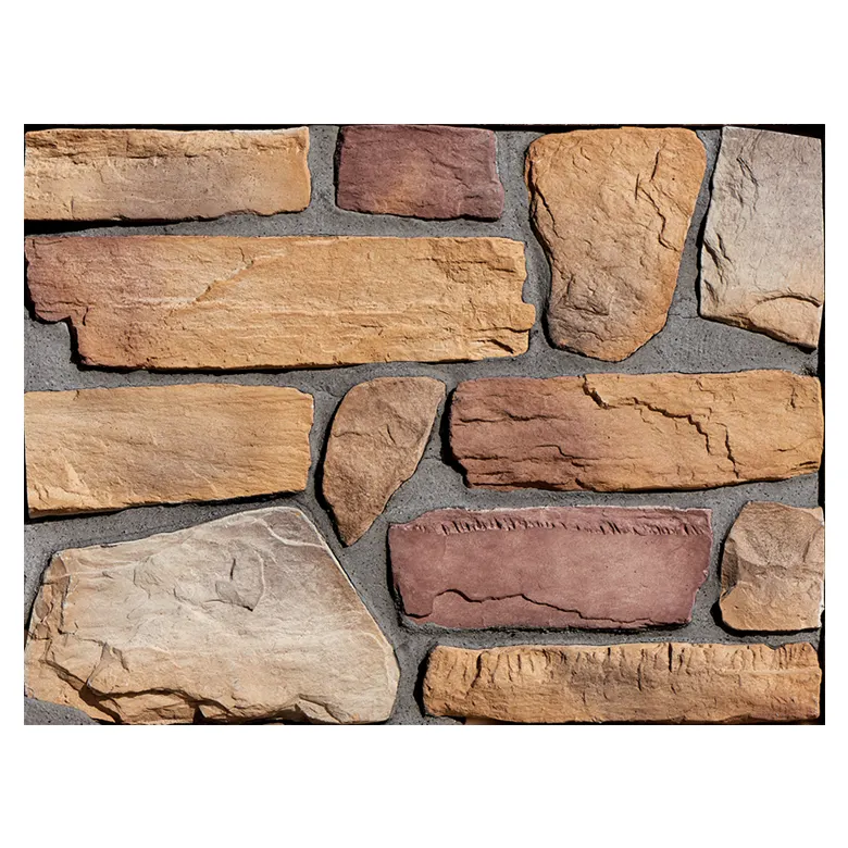 Pedra artificial para parede, pedra artificial para decoração da parede, painel de borrão natural, tijolo falso, tipo de parede