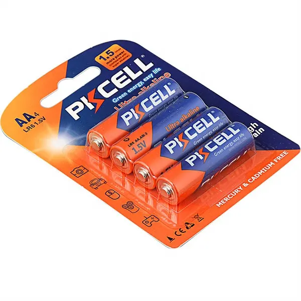 بطارية قلوية عالية الأداء, تخفيضات هائلة Pkcell 1.5v lr6 am3 aa حجم بطارية قلوية عالية الأداء