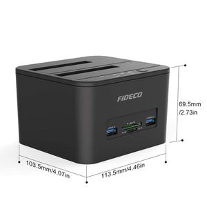 带读卡器的FIDECO双USB 3.0硬盘坞站硬盘SATA坞站<span class=keywords><strong>2.5</strong></span> <span class=keywords><strong>3.5</strong></span>