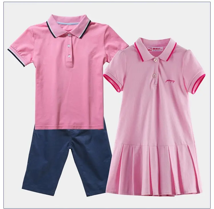 Modelo de uniforme escolar fabricante de algodão 100% crianças polo camisa escolar uniforme design seu próprio uniforme escolar