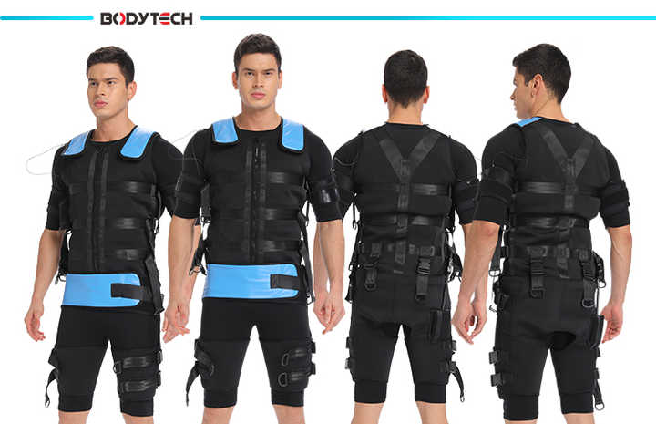 Vücut teknoloji fitness ekipmanları ems kas stimülasyon makinesi eğitim yeleği ile takım elbise