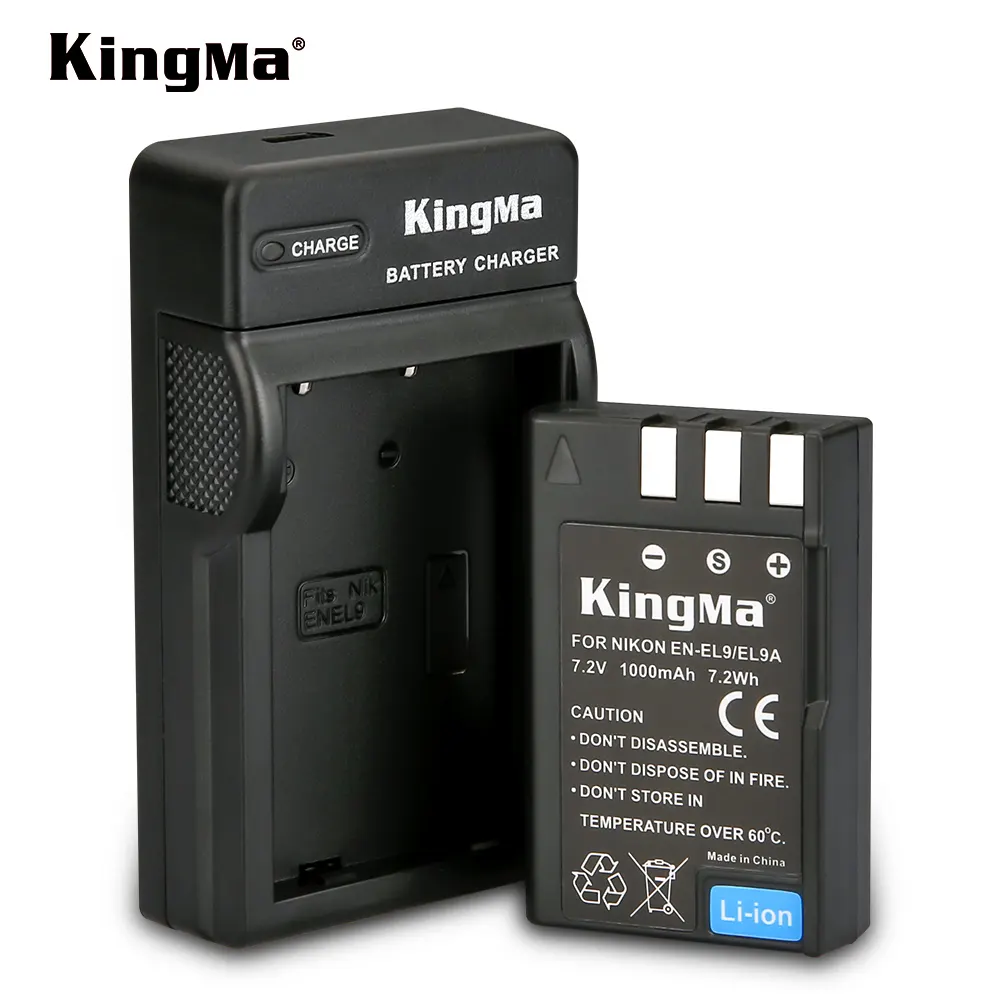 Kingma Full Decoded Rechargeable Lithium Battery EN-EL9 And Portable Micro USB Charger For Nikon D5000 D3000 D60