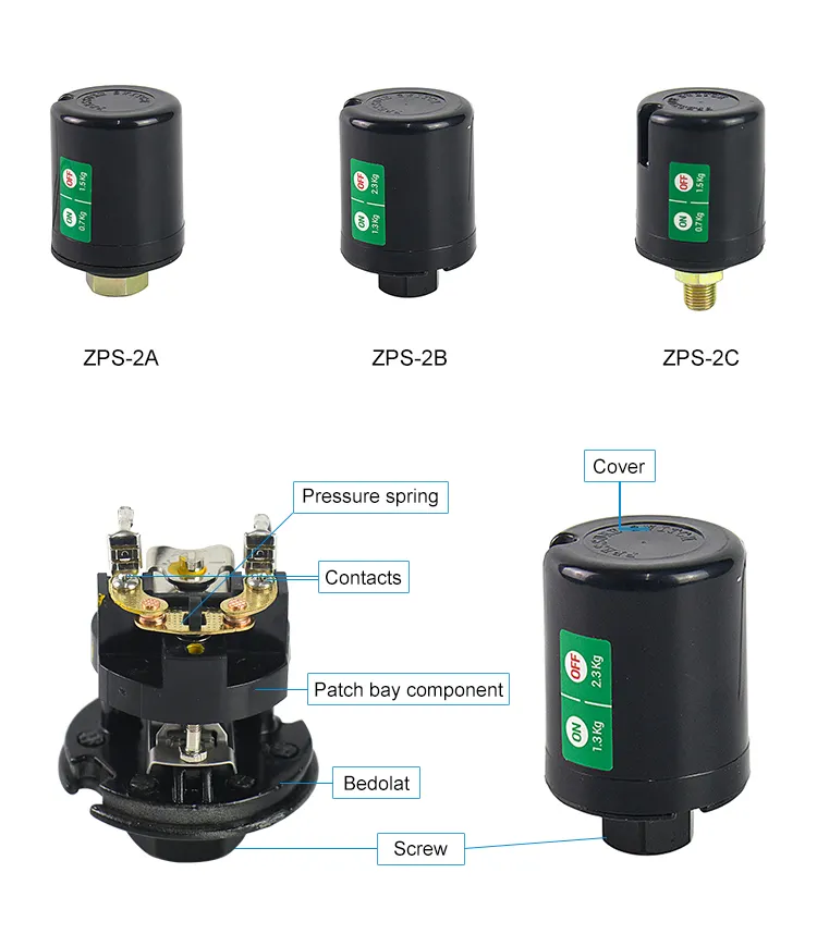 Interruptor de control de presión mecánico electrónico de bomba de agua de CA
